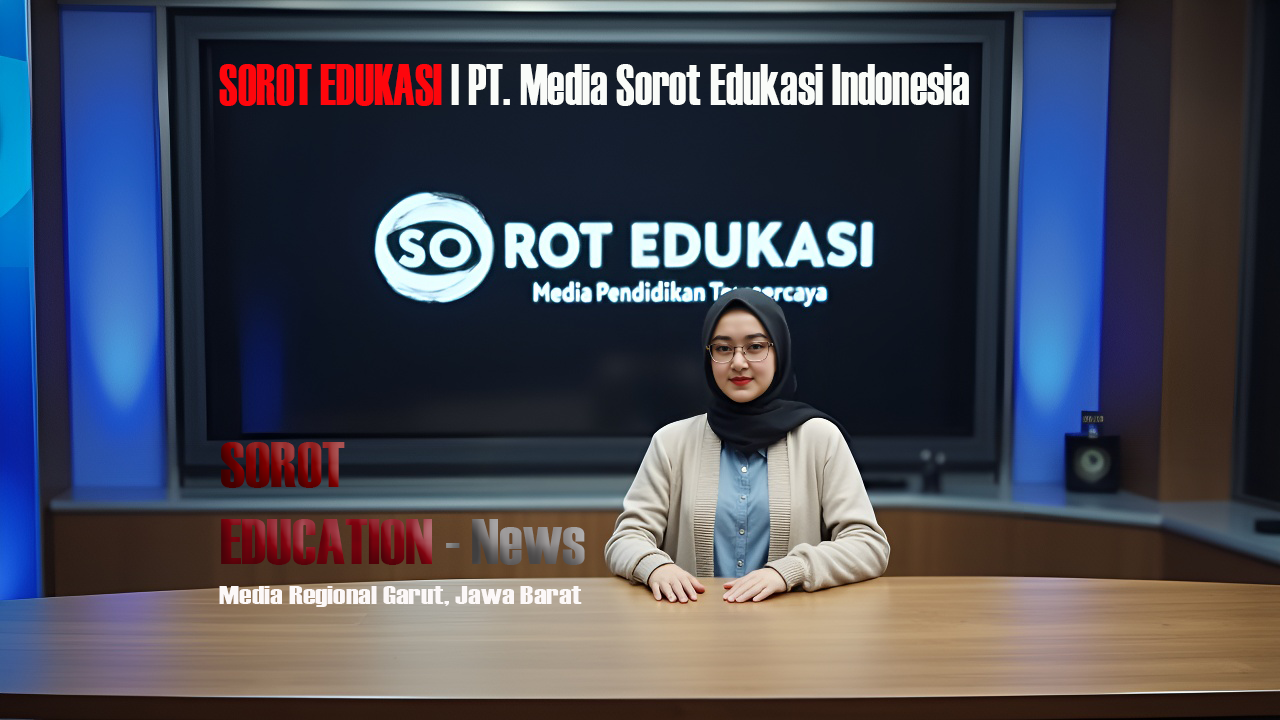 Penyiar Sorot Edukasi sedang melakukan live streaming saat peliputan langsung di lapangan