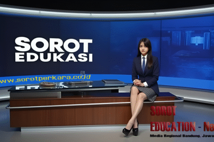 Nisa membawakan siaran langsung di studio Sorotperkara.co.id, media jaringan Sorot Edukasi
