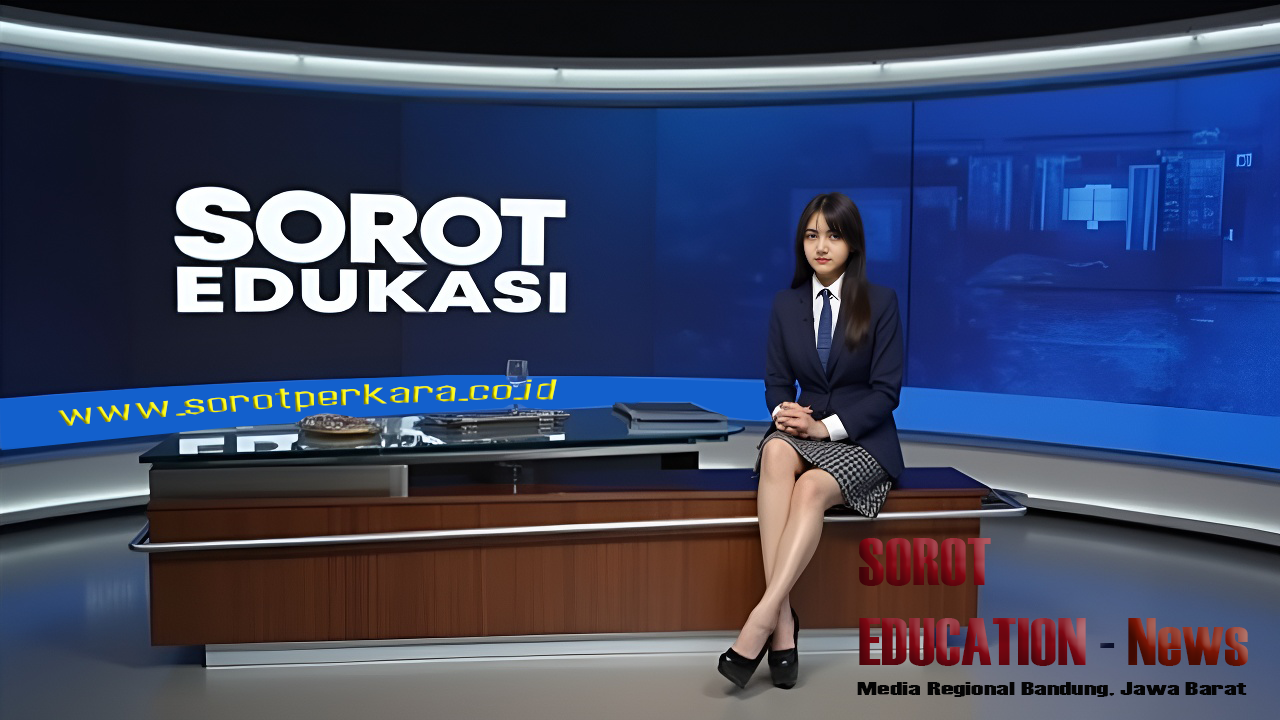 Nisa membawakan siaran langsung di studio Sorotperkara.co.id, media jaringan Sorot Edukasi